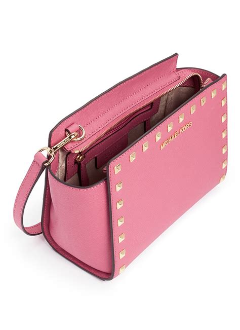 michael kors selma fuchsia|Selma Medium Saffiano Leather Crossbody Bag .